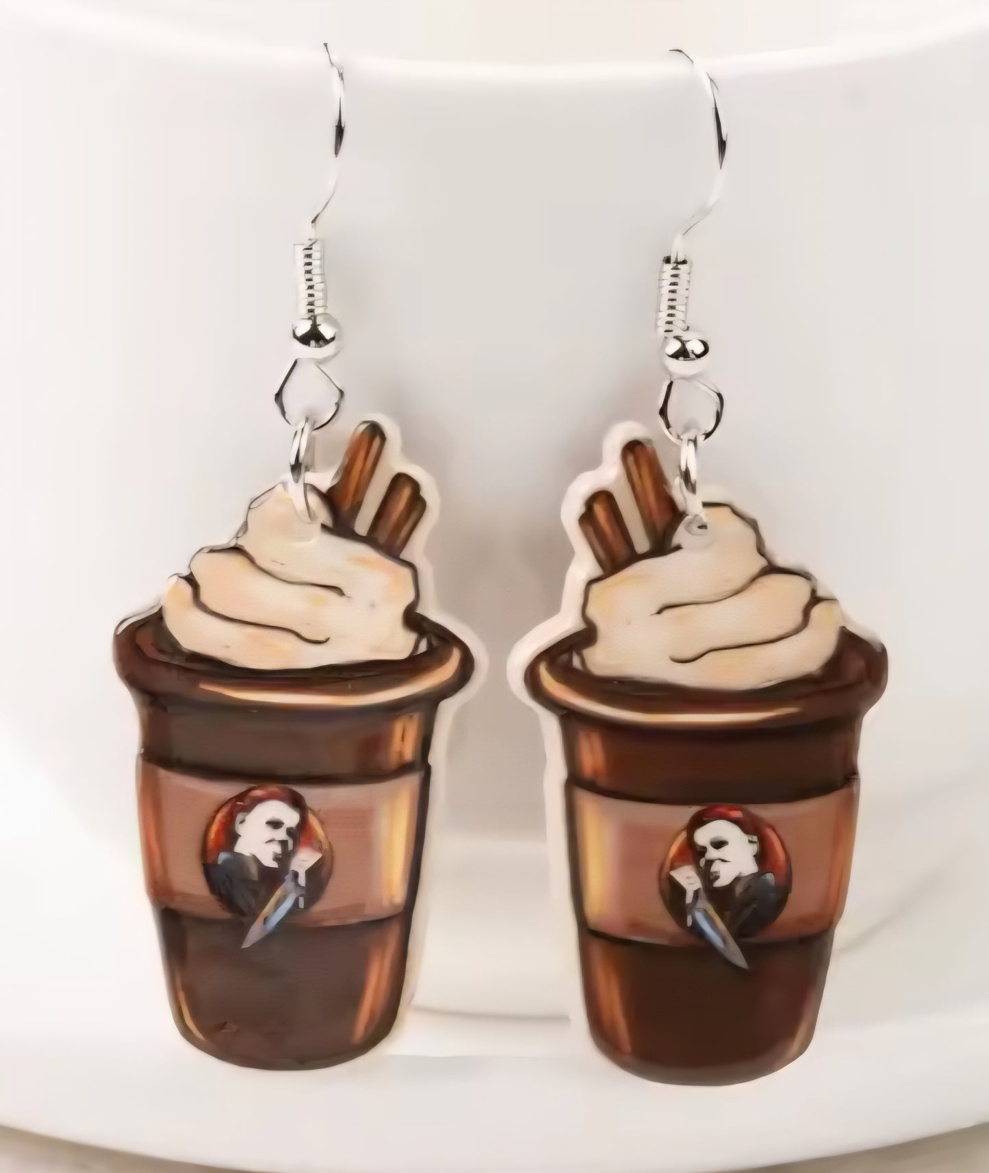 PREORDER Halloween Mike Frappe Coffee Acrylic Dangle Earrings