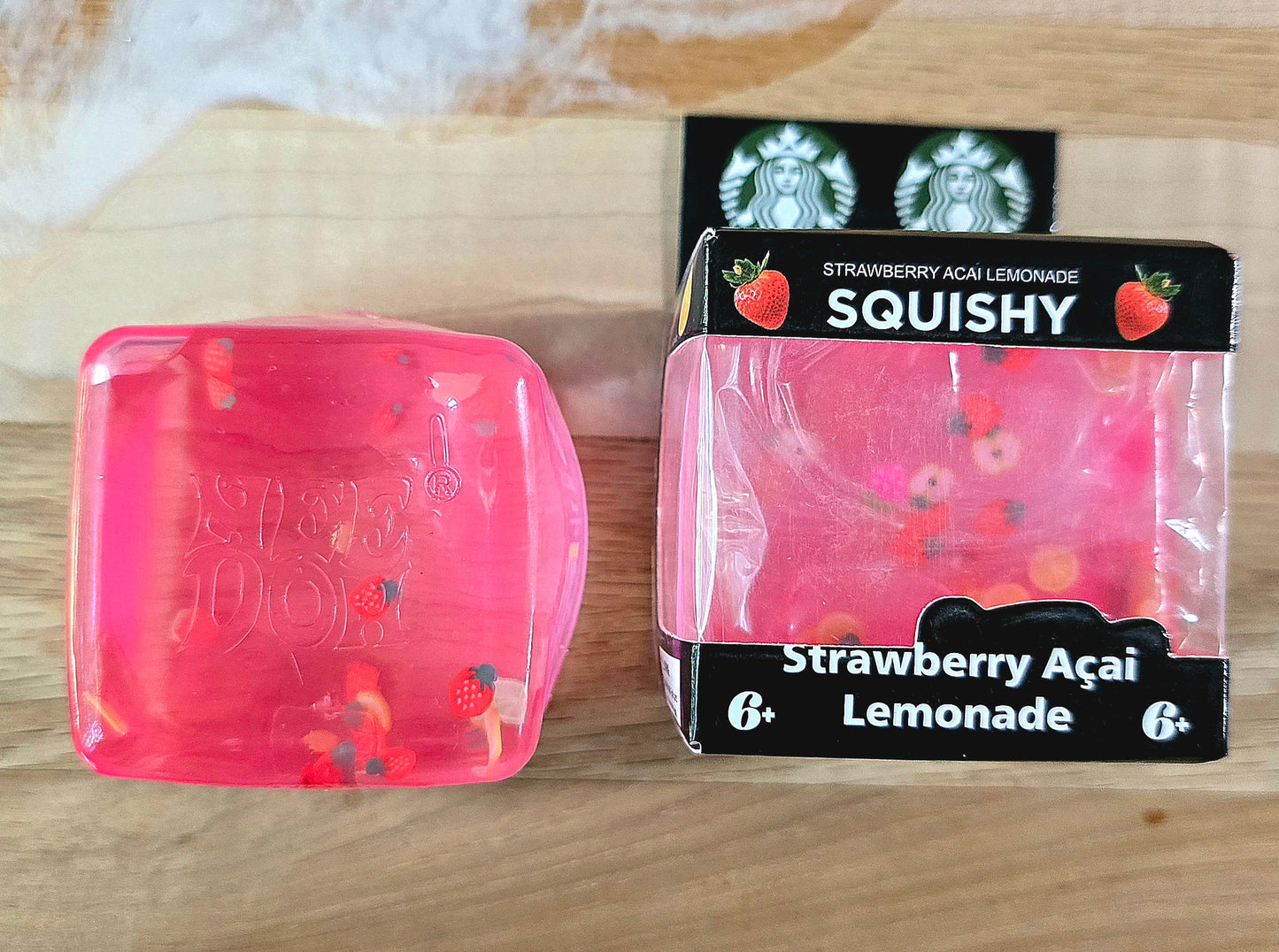 Pink Strawberry Acai Lemonade Maltose Cube Squishy