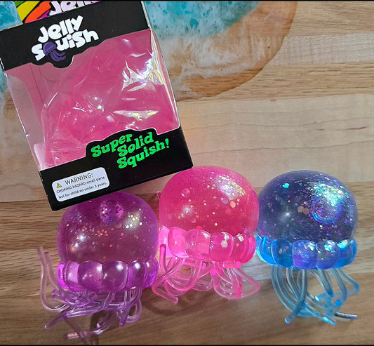 Mystery Jelly Fish Glitter Squishy (No Logo On Box- Colors Vary)