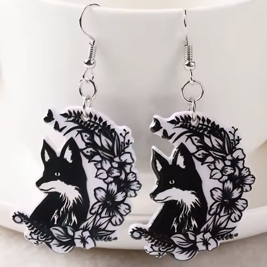 PREORDER Halloween Magical Fox Acrylic Dangle Earrings