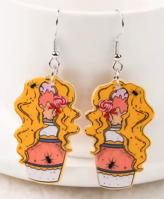 PREORDER Halloween HP Sarah Frappe Coffee Acrylic Dangle Earrings