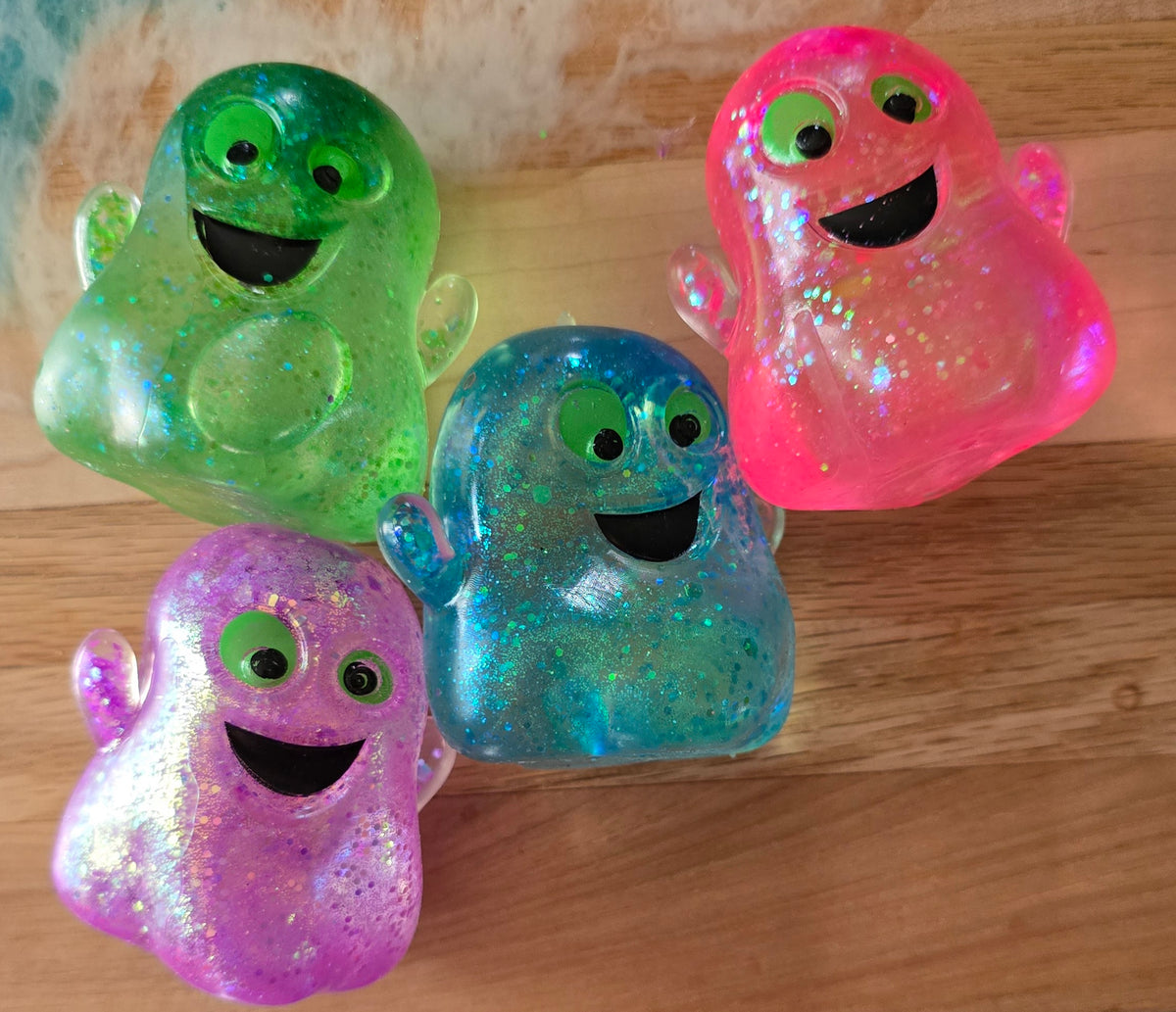 Mystery Halloween Happy Ghost Glitter Maltose Squishy