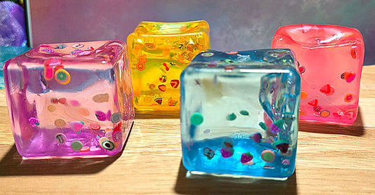 Mystery Transparent Fruit Cube Squishy