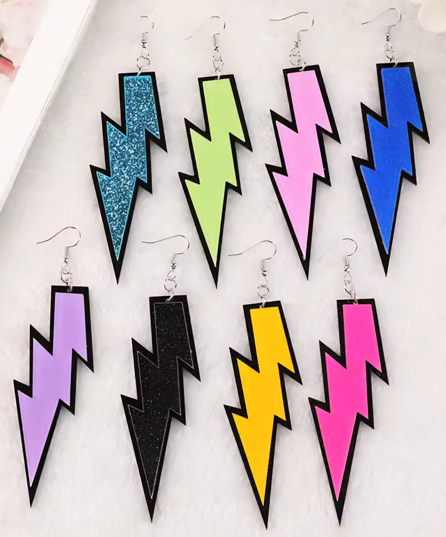 PREORDER Halloween Lightning Bolt Acrylic Dangle Earrings