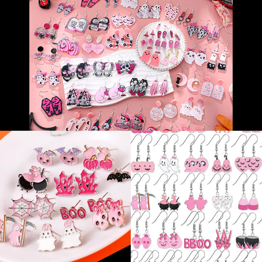 Random Pink Halloween Earrings