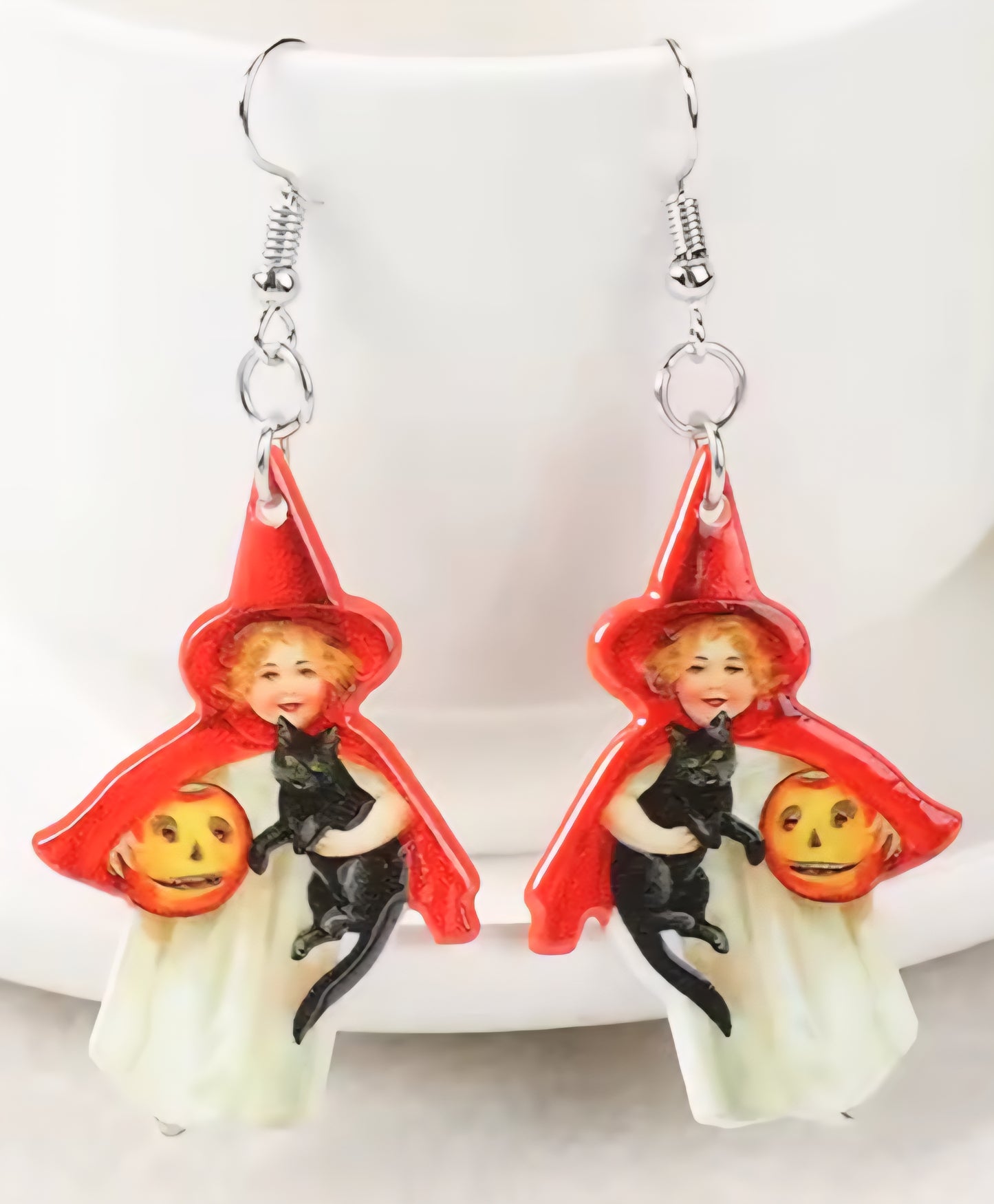 PREORDER Halloween Vintage Good Witch Acrylic Dangle Earrings
