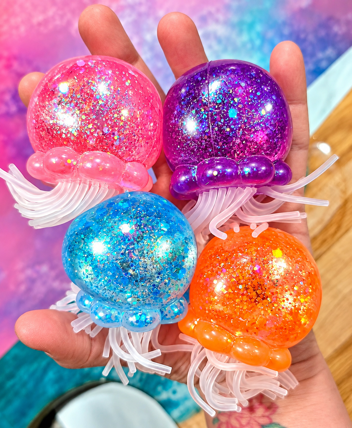 Mystery Glitter Lighted Jellyfish Maltose Squishy
