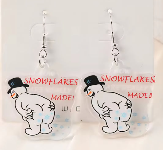 PREORDER Christmas How Snowflakes Are Made Acrylic Dangle Earrings