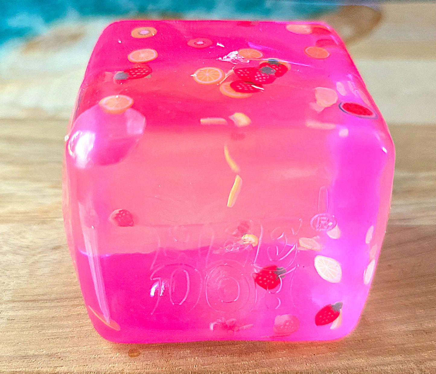 Pink Strawberry Acai Lemonade Maltose Cube Squishy