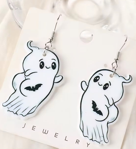 PREORDER Halloween Booty Bat Ghost Acrylic Dangle Earrings