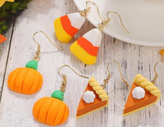 Random Fall Clay Dangle Earrings
