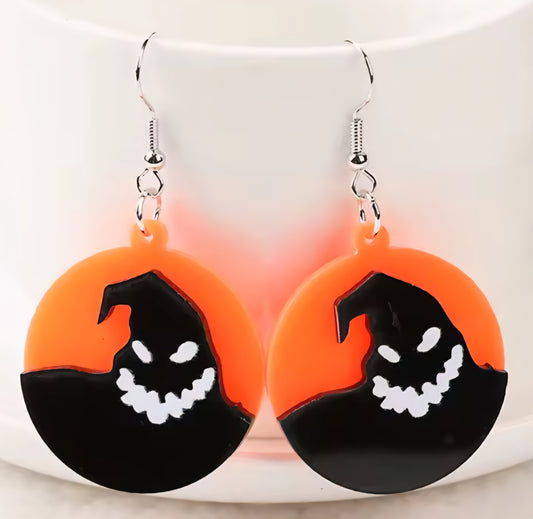 PREORDER Halloween Boogie Man Acrylic Dangle Earrings