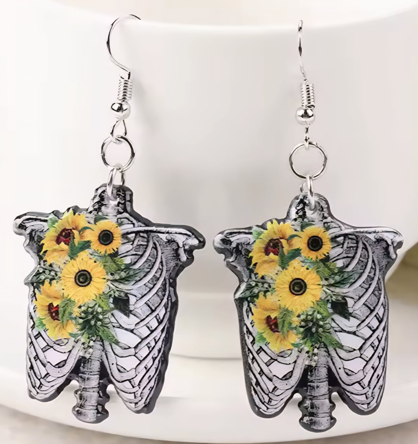 PREORDER Halloween Skeleton Ribcage Acrylic Dangle Earrings