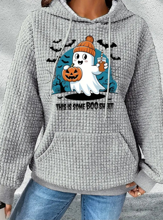 PREORDER Halloween Some Boo Sheet Knit Pullover Hooded Sweater