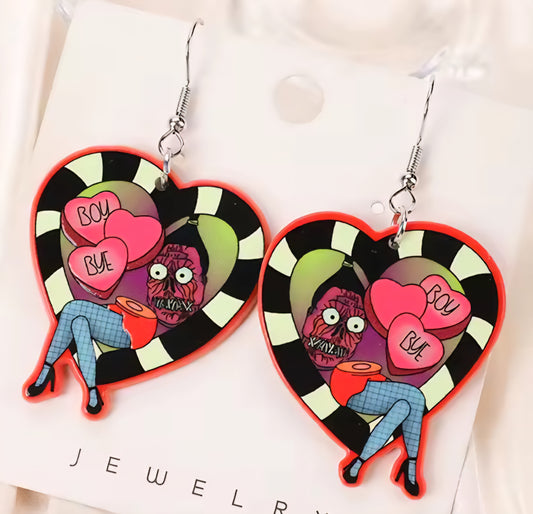 PREORDER Halloween Boy Bye Acrylic Dangle Earrings