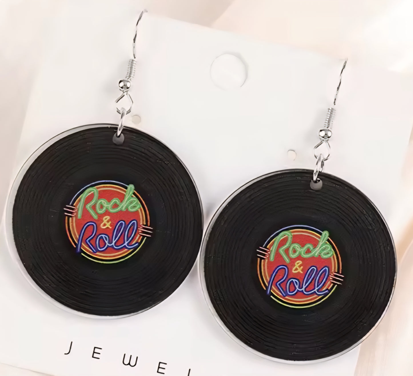 PREORDER Halloween 90s Rock N Roll Record Acrylic Earrings
