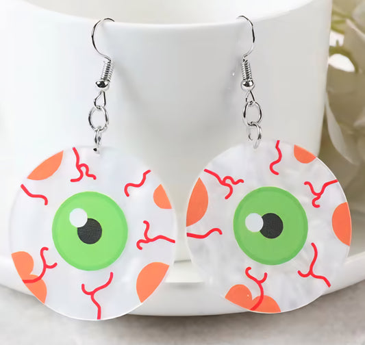 PREORDER Halloween Eyeballs Acrylic Dangle Earrings