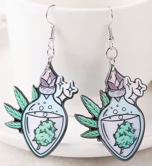 PREORDER Halloween 420 Potion Acrylic Dangle Earrings