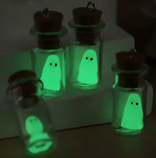 PREORDER Halloween Glow In The Dark Ghost Glass Earrings