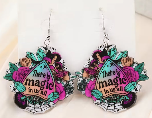 PREORDER Halloween There Is Magic In All Of Us Acrylic Dangle Earrings