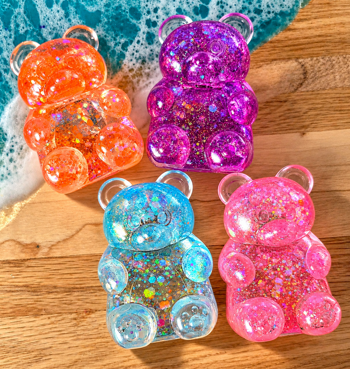 Mystery Glitter Lighted Gummy Bear Maltose Squishy