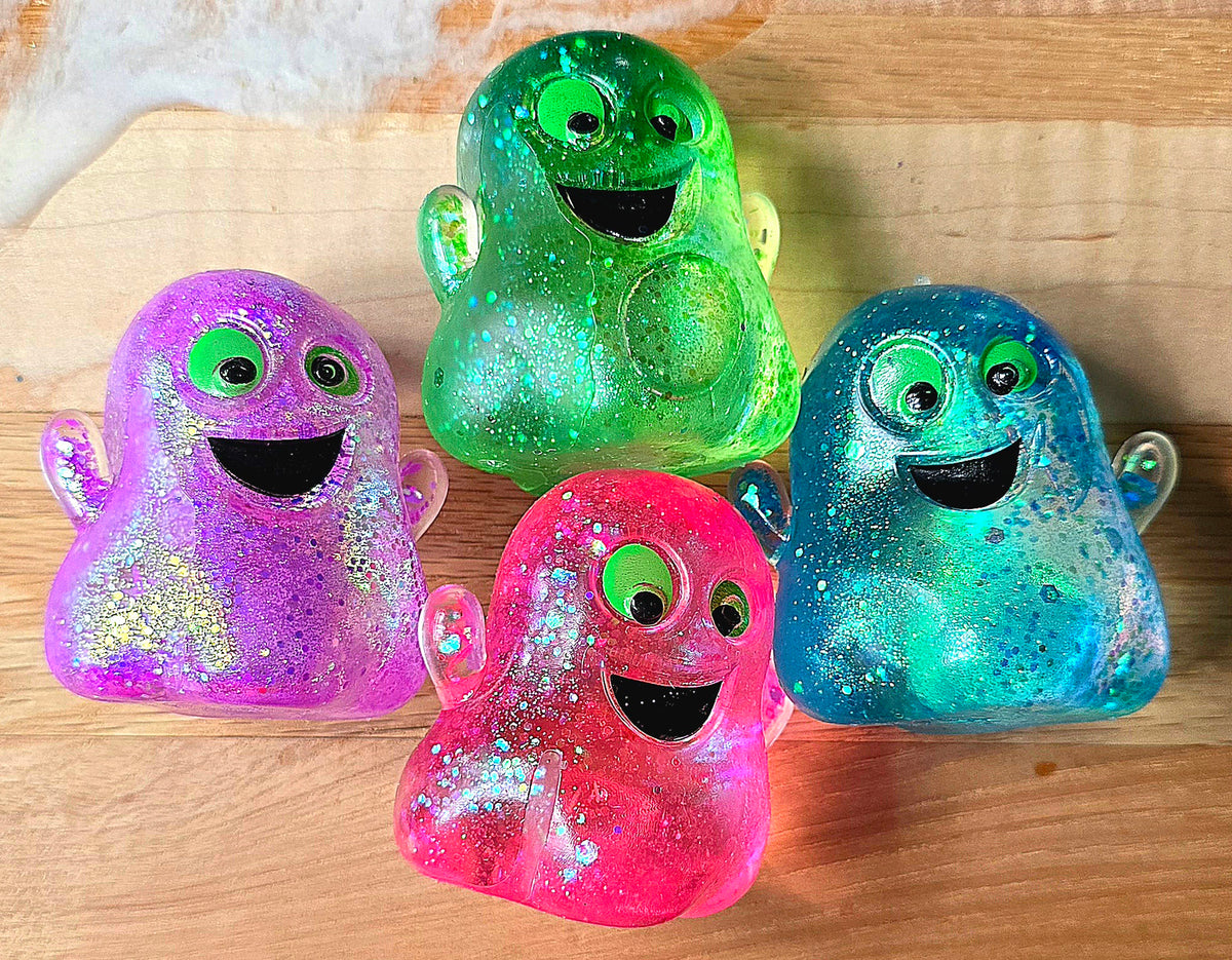 Mystery Halloween Happy Ghost Glitter Maltose Squishy