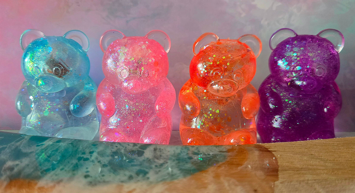 Mystery Glitter Lighted Gummy Bear Maltose Squishy