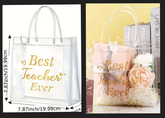 Best Teacher Ever Clear PVC Bag