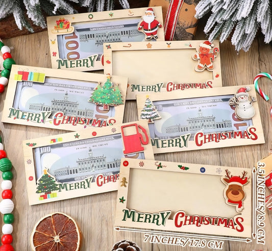 Christmas Money Wooden Holder