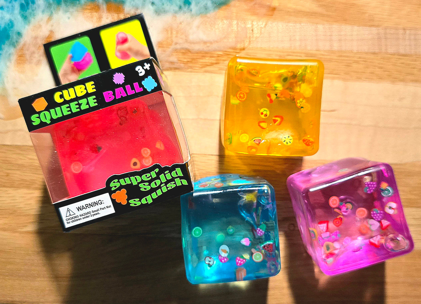 Mystery Transparent Fruit Cube Squishy