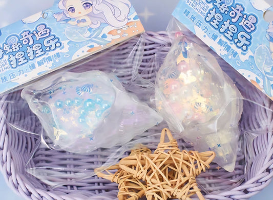 Viral Seashell Ocean Glitter Squishy (Pink & Blue)