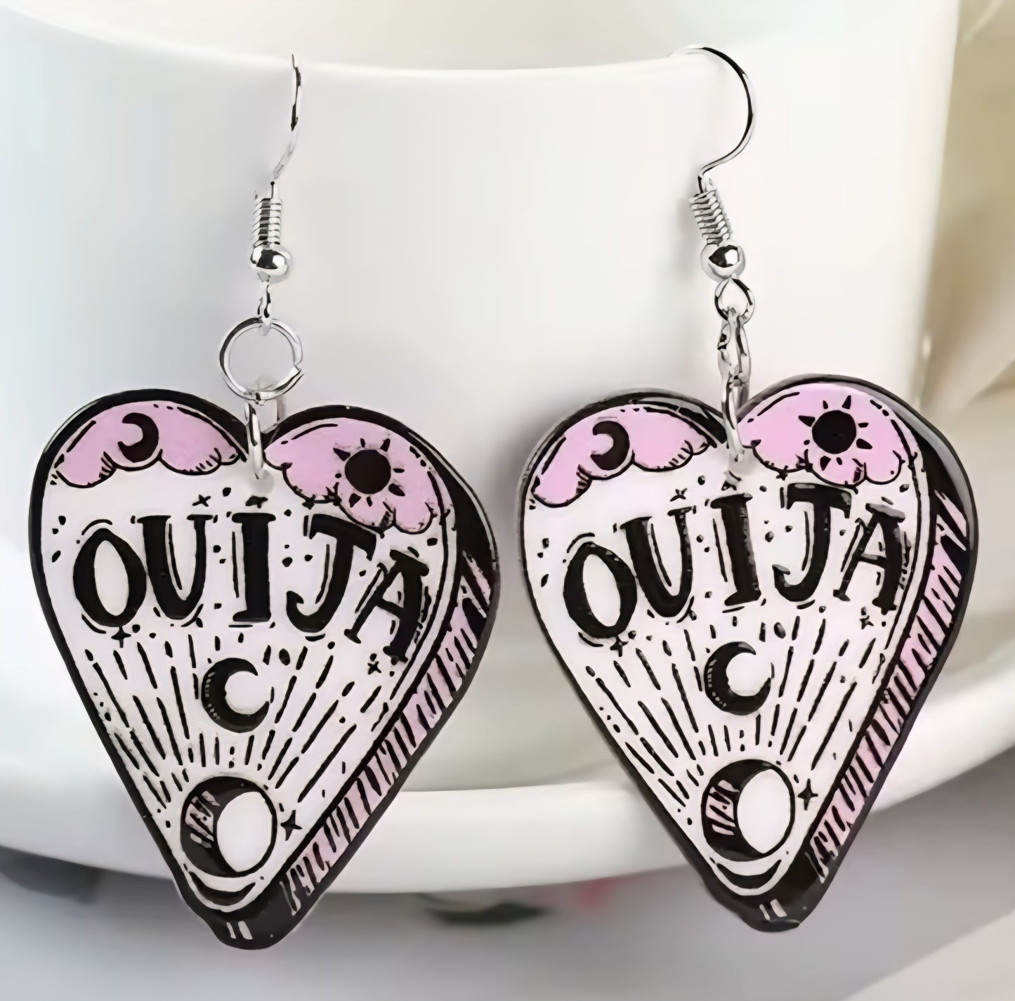 PREORDER Halloween White Witch Ouija Board Dangle Earrings
