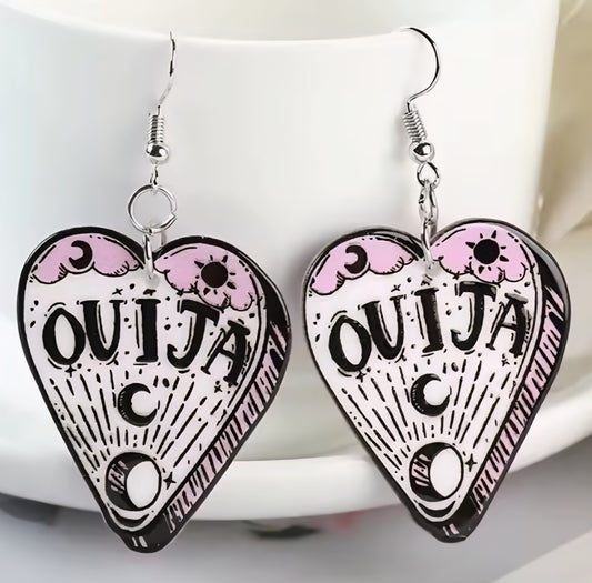 PREORDER Halloween White Witch Ouija Board Dangle Earrings