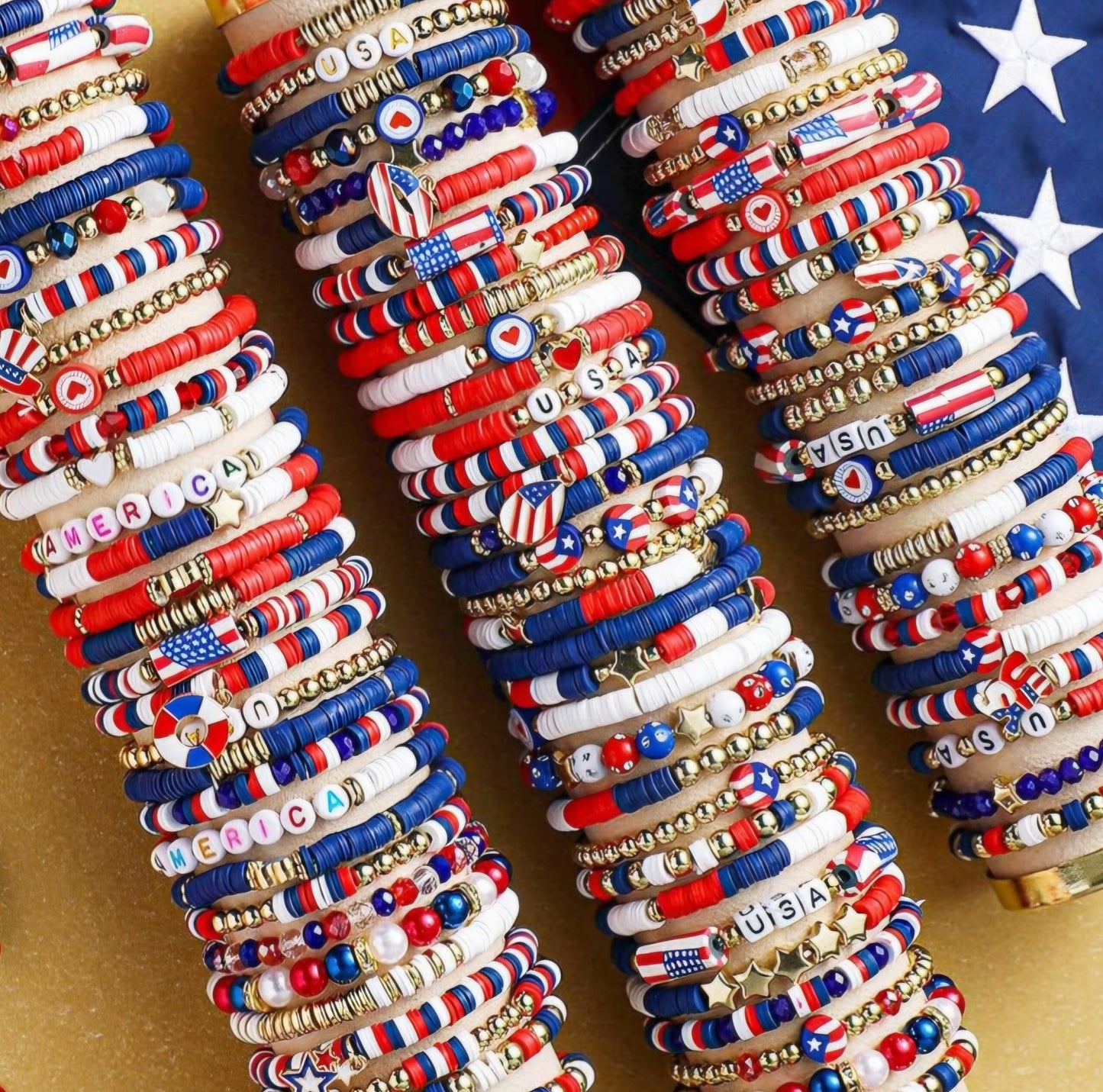Random USA Beaded Bracelet