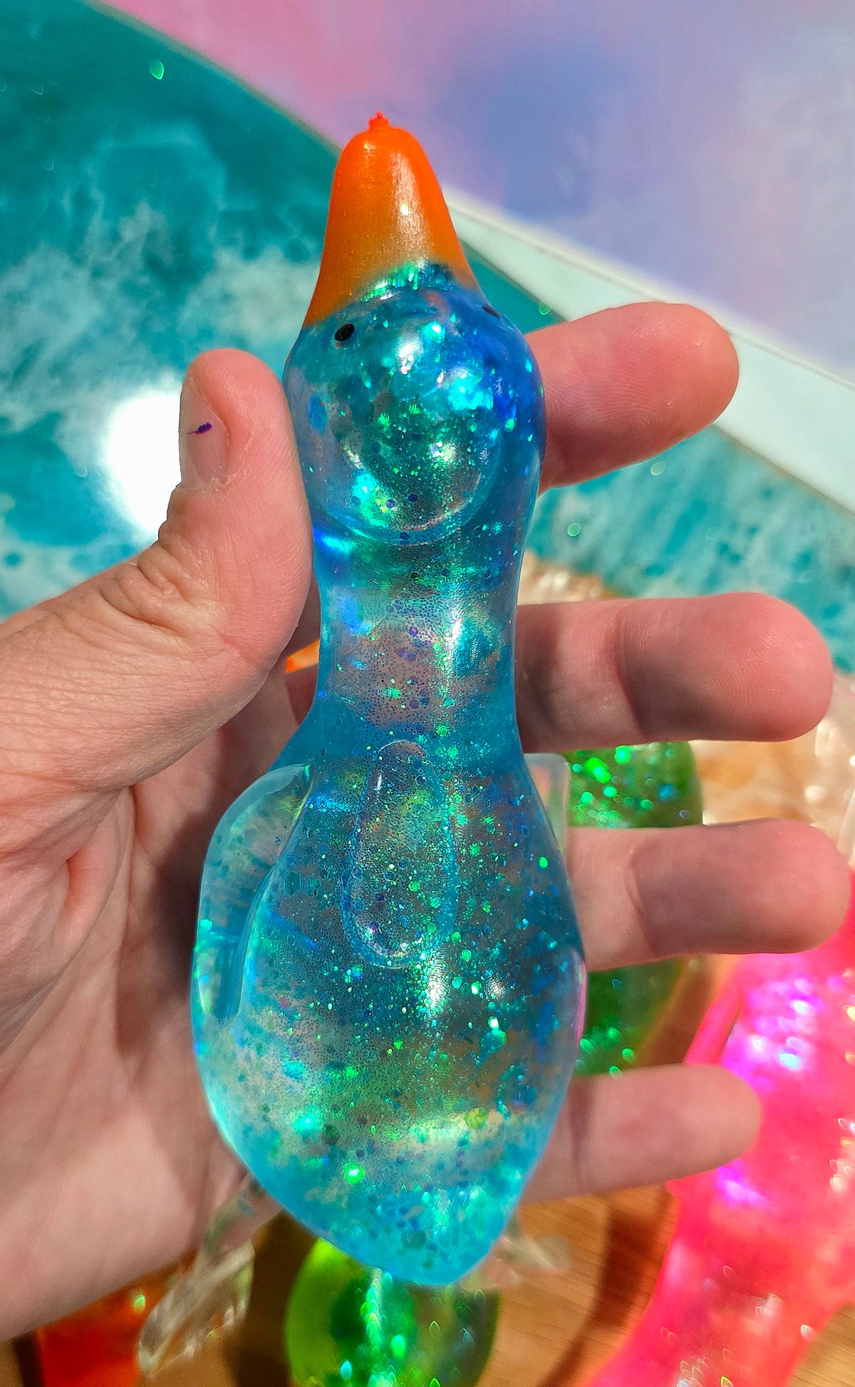 Mystery Duck Glitter Maltose Squishy