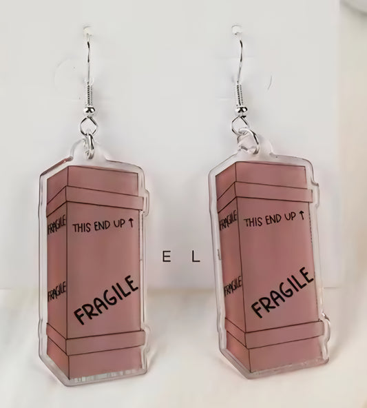 PREORDER Christmas Fragile Box Acrylic Dangle Earrings