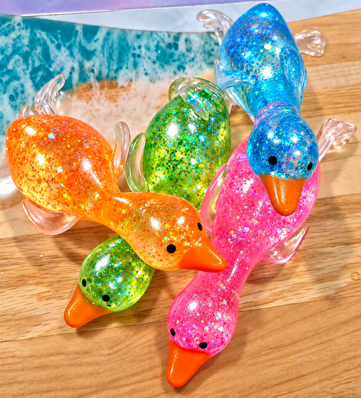 Mystery Duck Glitter Maltose Squishy