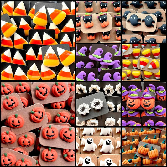 Halloween Jumbo Resin Stud Earrings