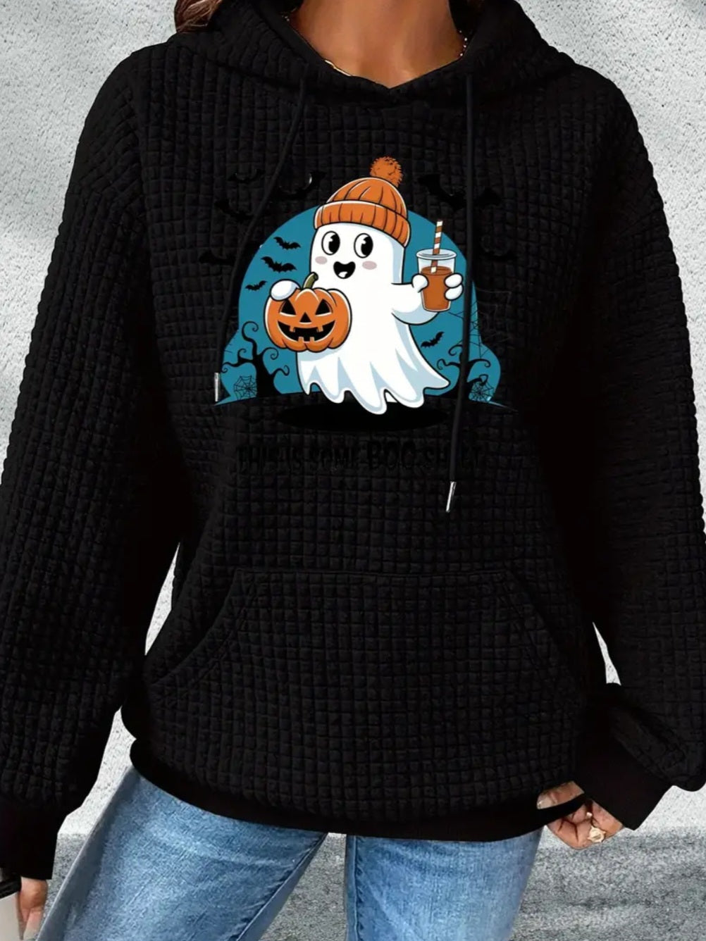 PREORDER Halloween Some Boo Sheet Knit Pullover Hooded Sweater
