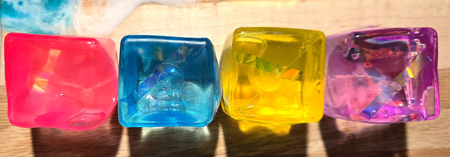 Mystery Transparent Ribbon Cube Maltose Squishy