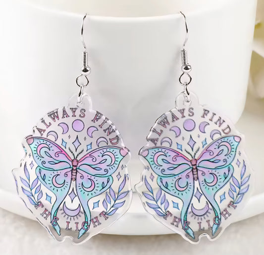PREORDER Halloween Always Find The Light Acrylic Dangle Earrings