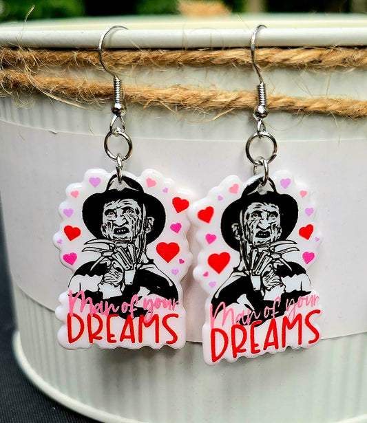 HALLOWEEN Freddy Man Of Your Dreams Acrylic Dangle Earrings