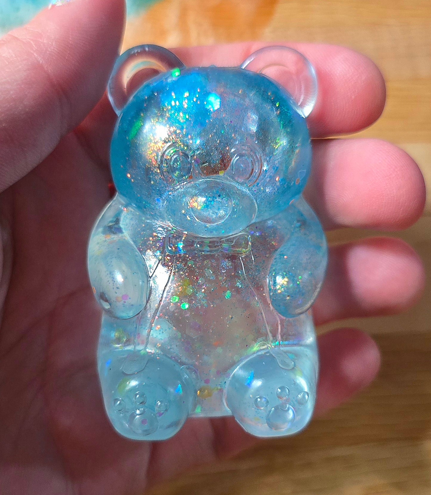 Mystery Glitter Lighted Gummy Bear Maltose Squishy