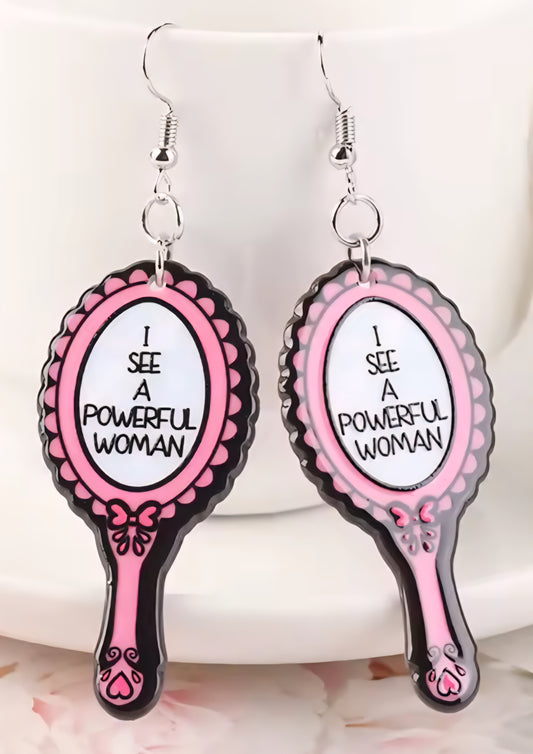 PREORDER Halloween I See A Powerful Woman Mirror Acrylic Dangle Earrings