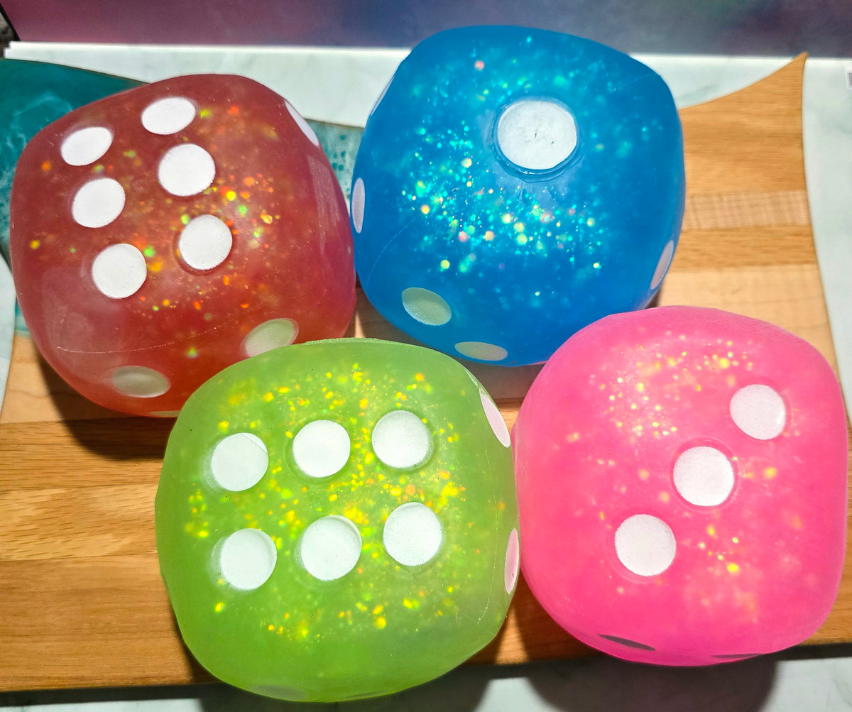 Mystery Jumbo Glitter Dice Glue Squishy