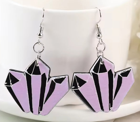 PREORDER Halloween Witch Crystals Acrylic Dangle Earrings