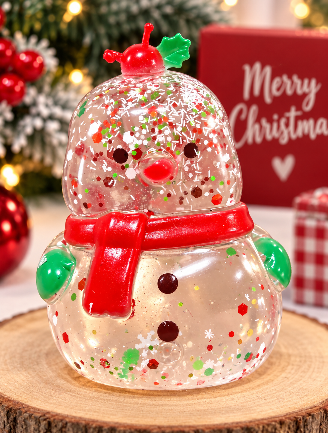Mystery Christmas Snowman Glitter Maltose Squishy