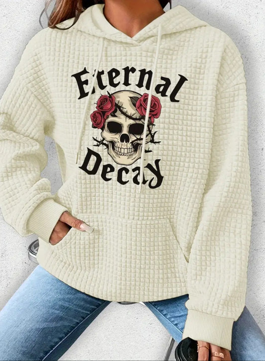 PREORDER Halloween Eternal Decay Knit Waffle Pullover Hooded Sweater