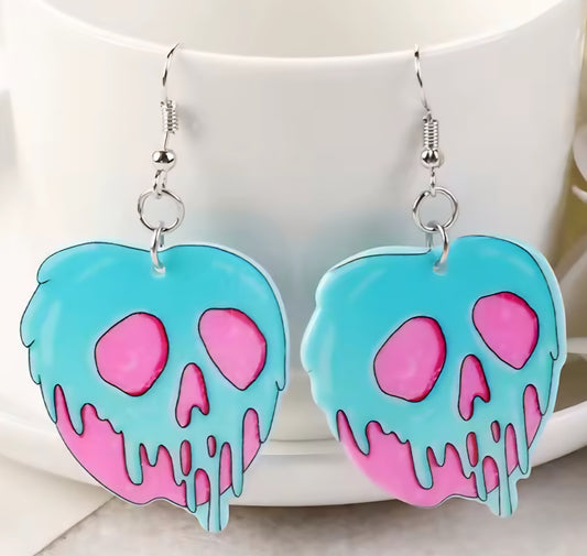 PREORDER Halloween Poisonous Apple Acrylic Dangle Earrings