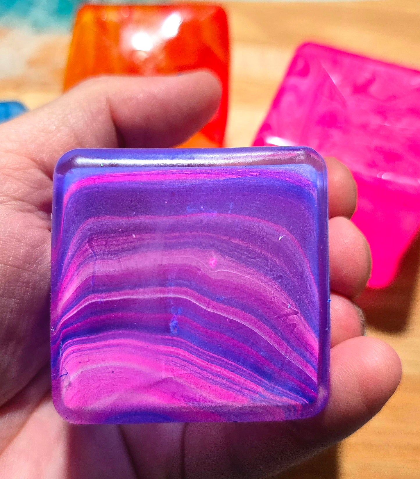 Mystery Transparent Swirl Cube Maltose Squishy